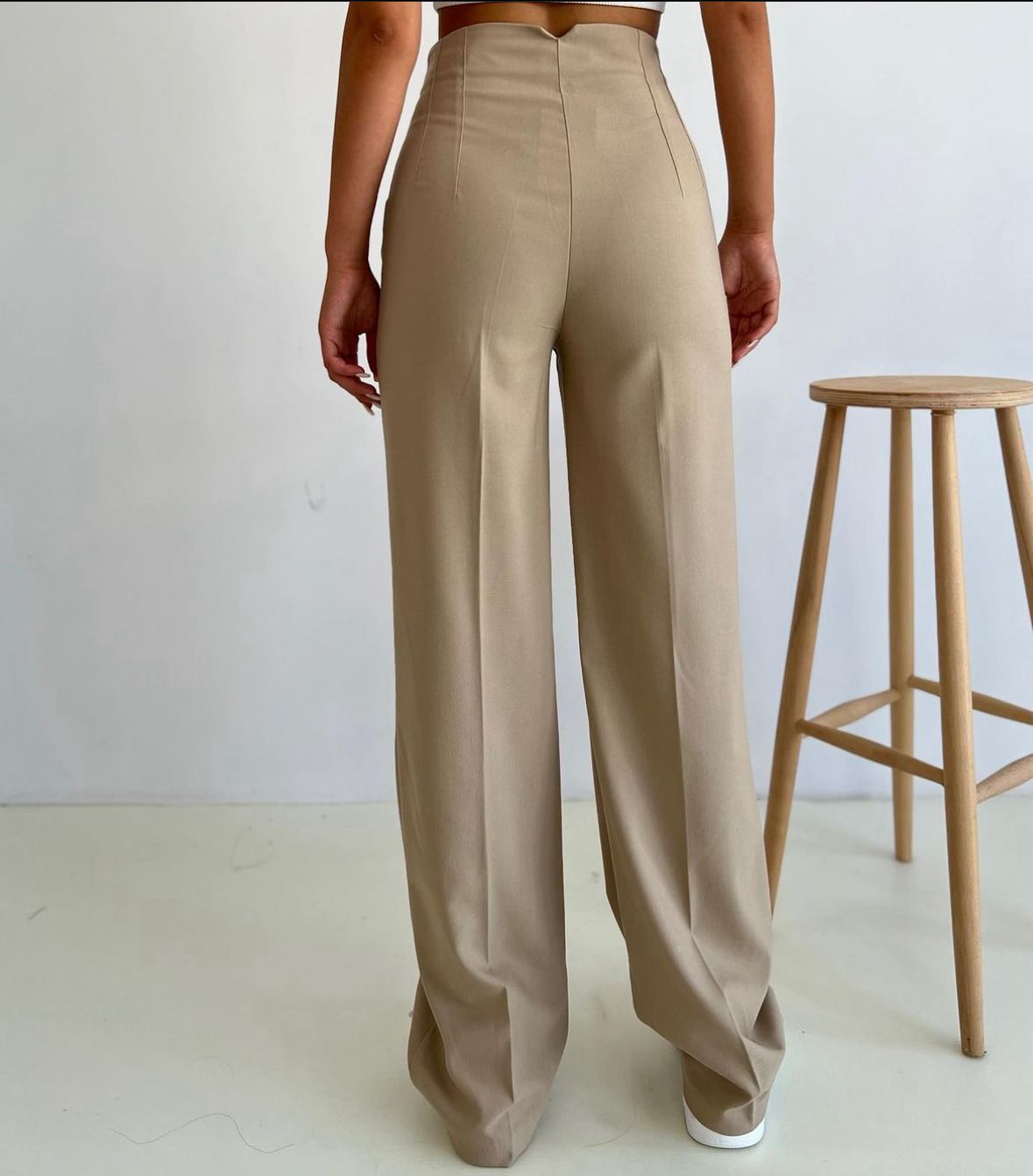 Stoffhose Beige