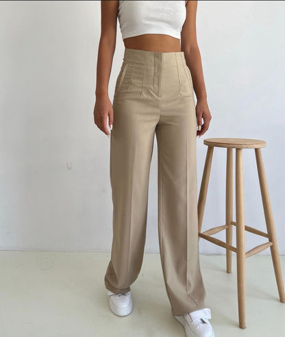 Stoffhose Beige